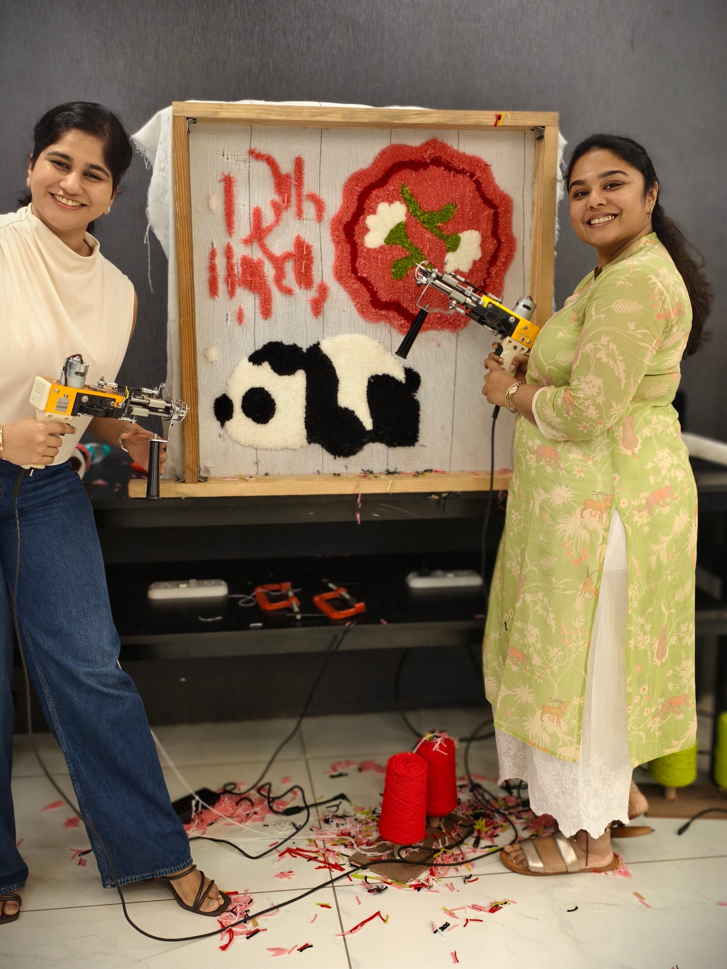 Couple Tufting Session